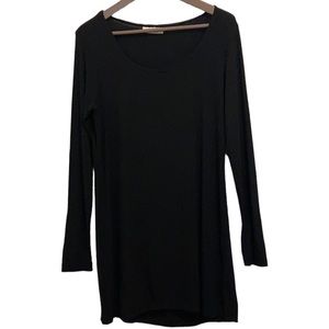 Bryn Walker Tunic Womens Small Black Long Sleeve Modal Stretch Scoop Neck Top